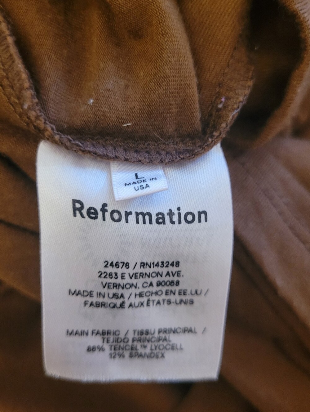 Reformation Lainey in Chestnut Soft Knit Sundress Maxi Dress Size Large - Picture 7 of 7